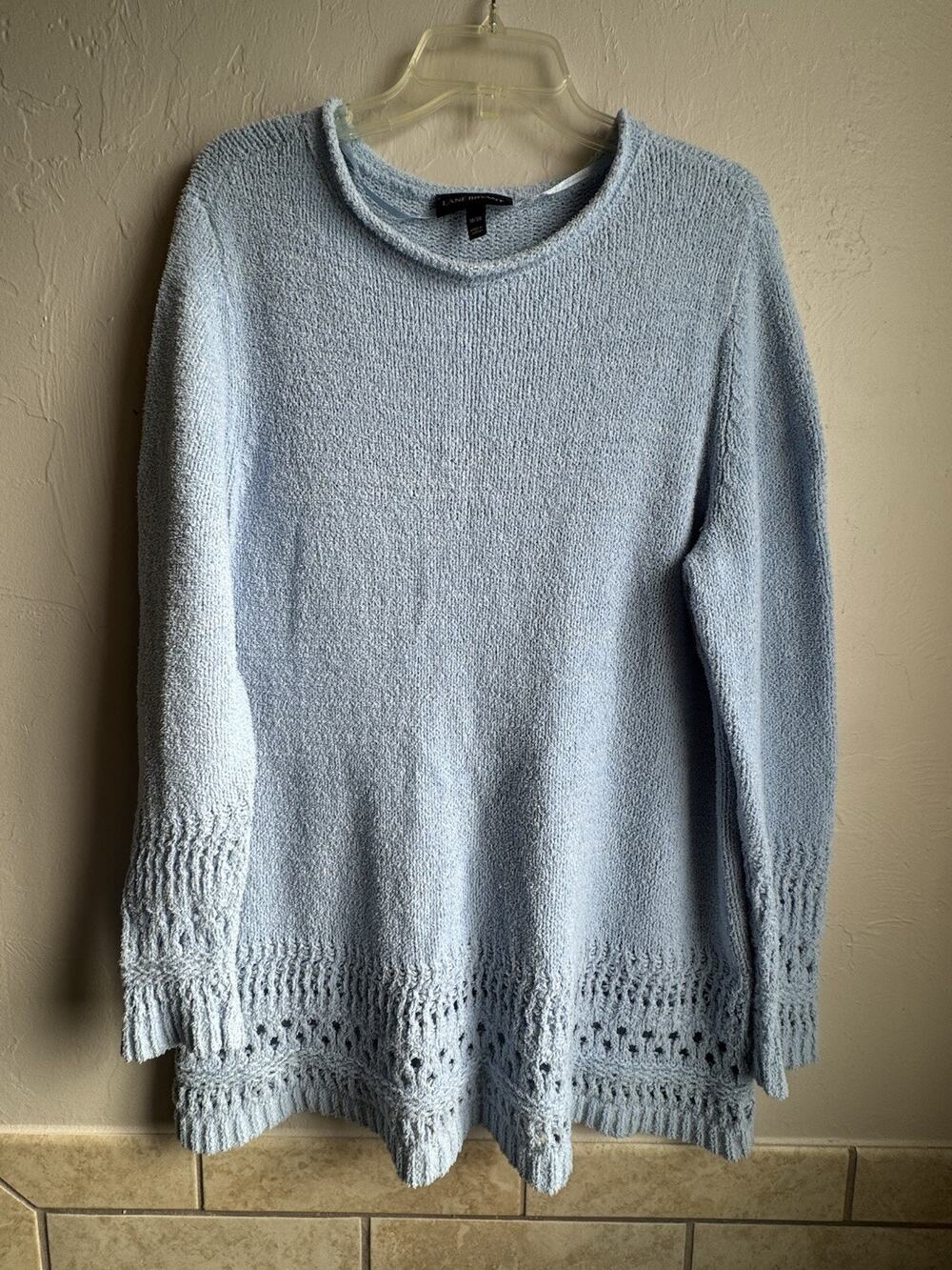 Lane Bryant Baby Blue Chenille Tunic Sweater Sz 18/20 Pullover Long Sleeve Knit